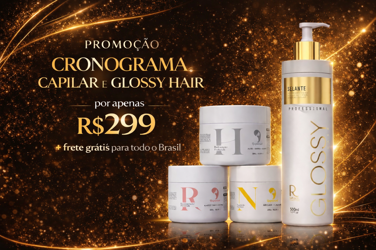 Selante Glossy Hair 500ml + Cronograma Capilar